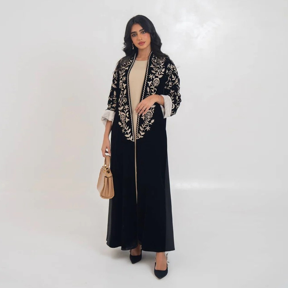 Samt-Abaya Dubai Kaftan für Da – Embroidery Kebaya Bewertung und Preis