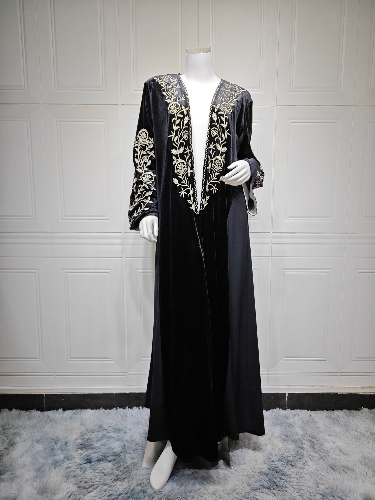 Samt-Abaya Dubai Kaftan für Da – Embroidery Kebaya Bewertung und Preis