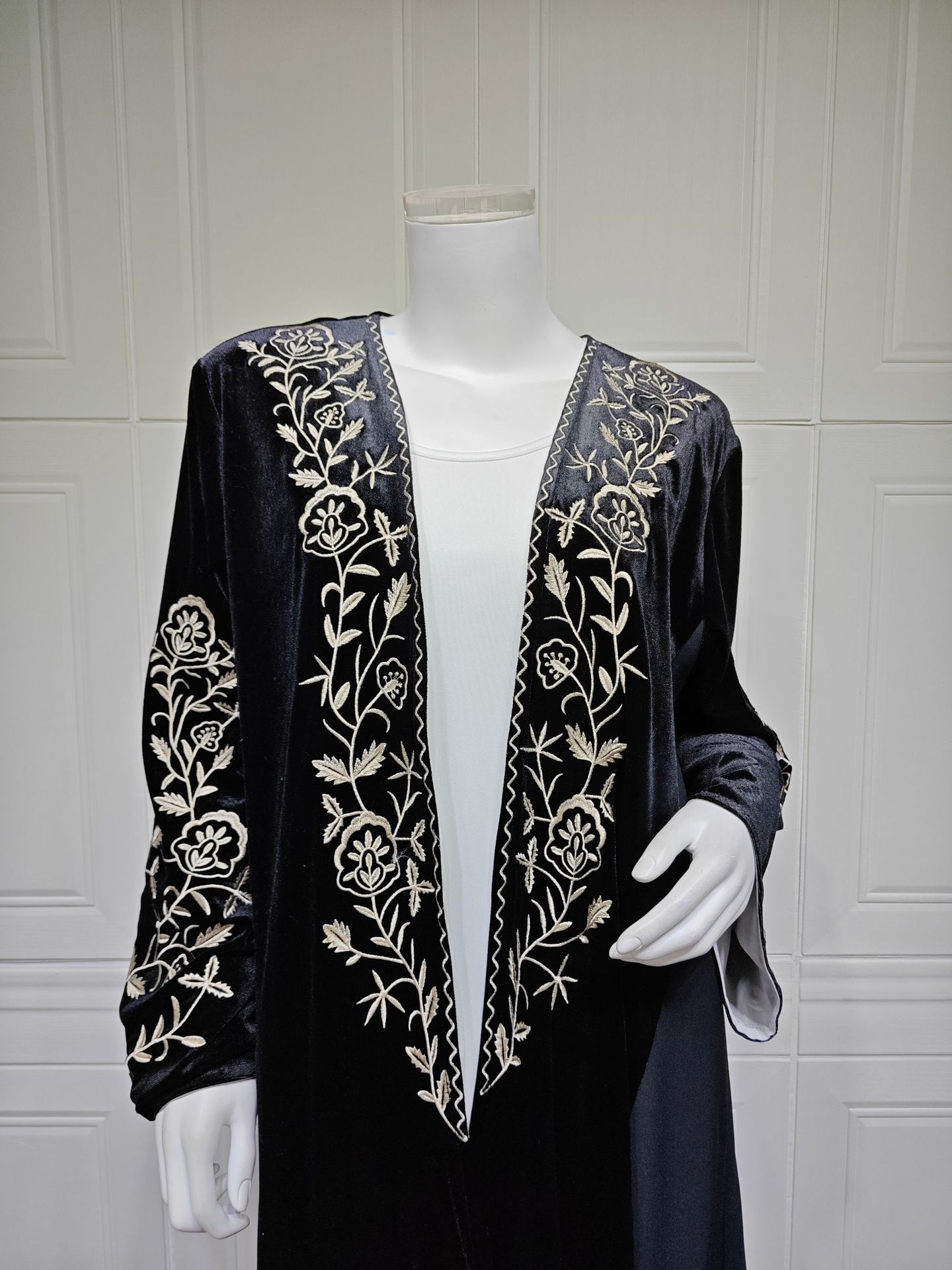 Samt-Abaya Dubai Kaftan für Da – Embroidery Kebaya Bewertung und Preis