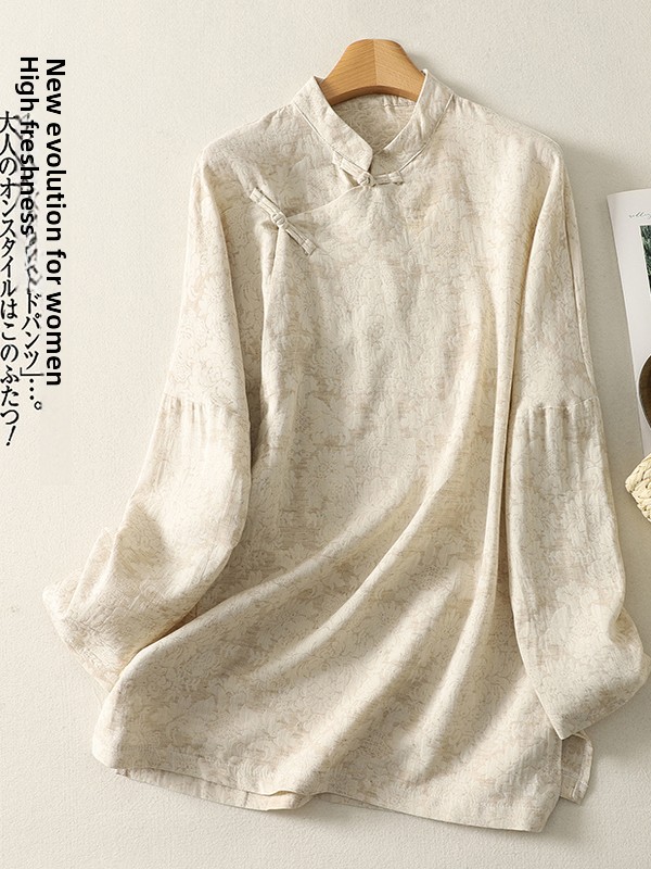Retro-Blumenstickerei, Baumwol – Embroidery Cotton Shirt Bewertung und Preis